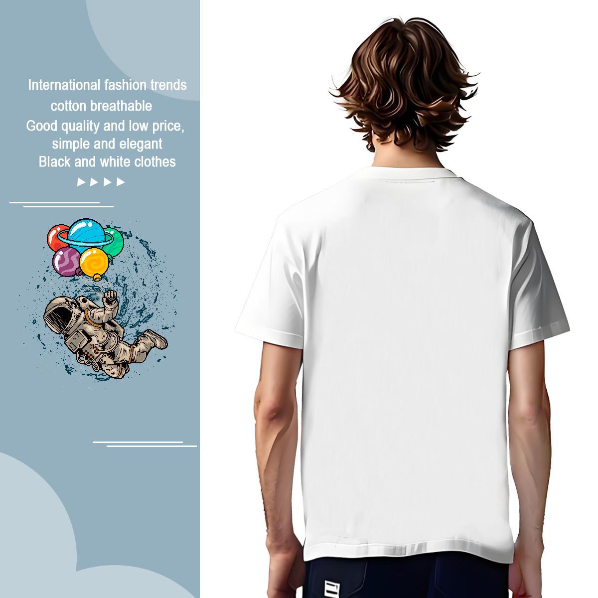 Mens T Shirts 100% Cotton 230g universe Summer Casual Breathable Short Sleeve DIY Logo Oversized Tshirts Classic Casual Free Shipping Top Tees