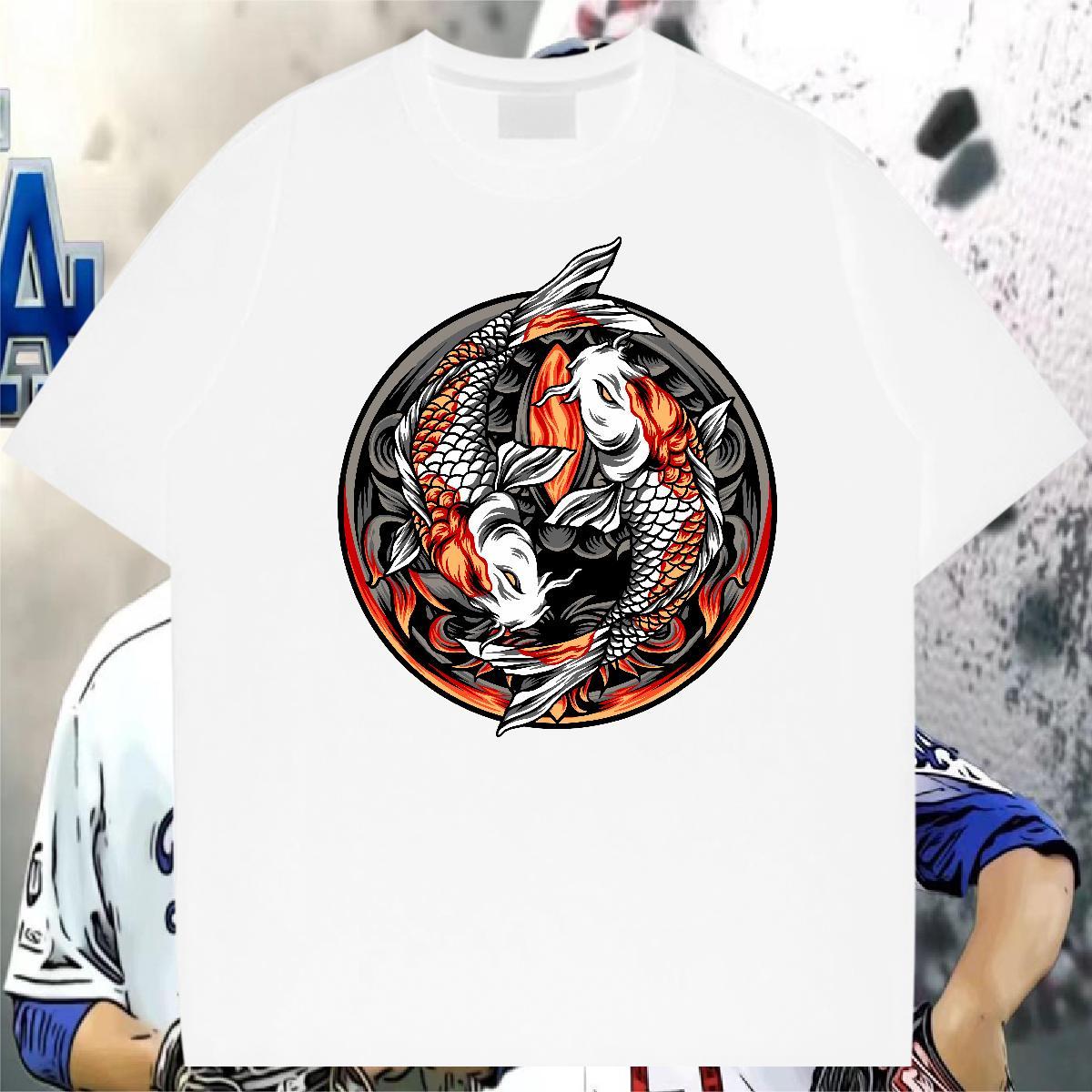 Classic Mens T Shirts 230g Pure Cotton Daily Outfit Tops Crew Neck Breathable Soft Men Clothes T-Shirt DIY Printed