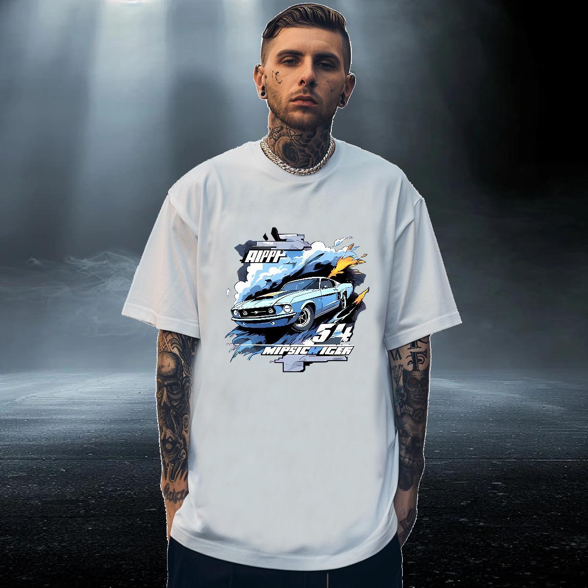 Cool Design Mens Tshirts 100% Cotton 230g Street Casual car DIY Printed Breathable Short Sleeve New T Shirt For Man Tops Shirt