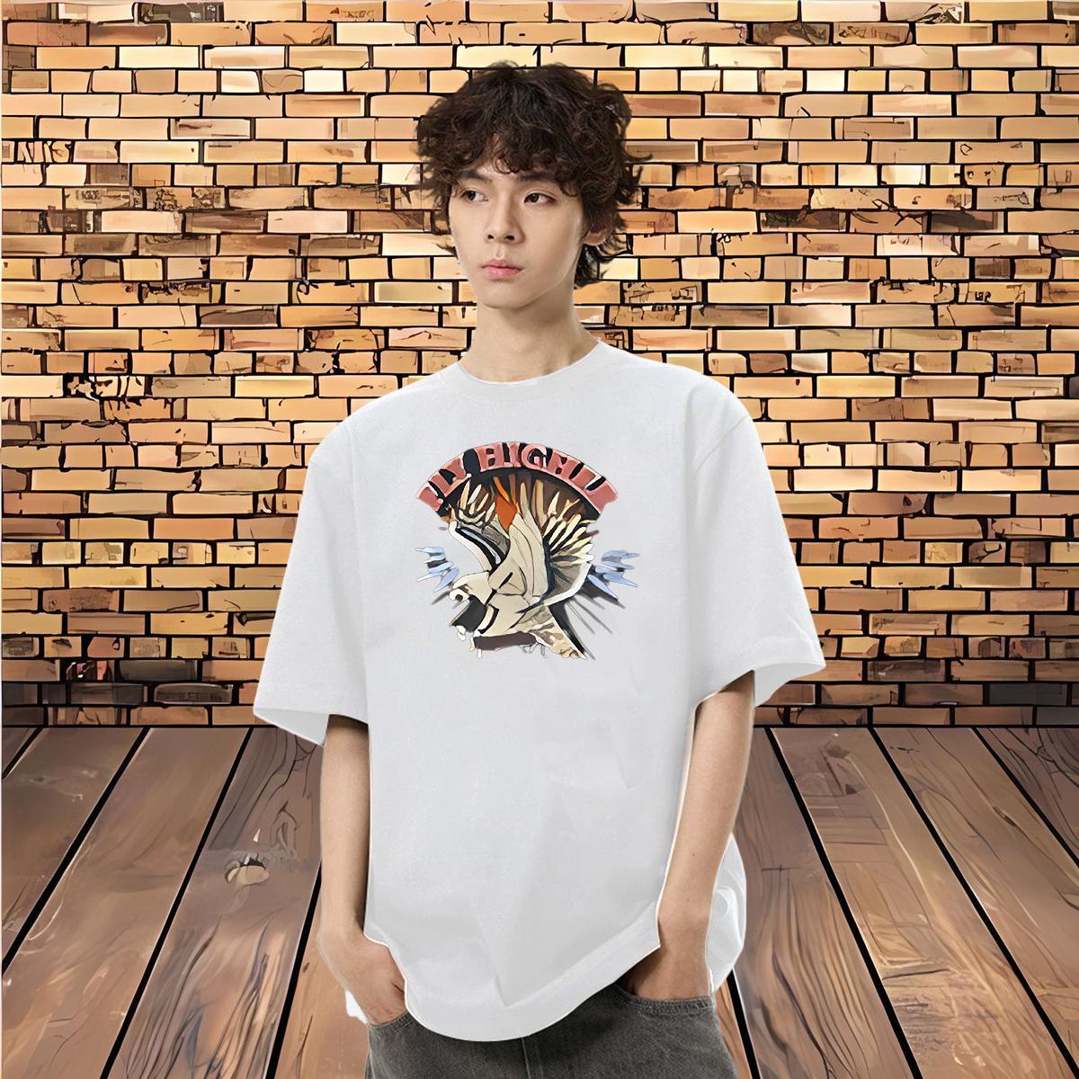 Designer T Shirt For Man 230g Pure Cotton cool Daily Wear Tops Tees O Neck Short Sleeves Free Shipping Men Tshirts Asian Size