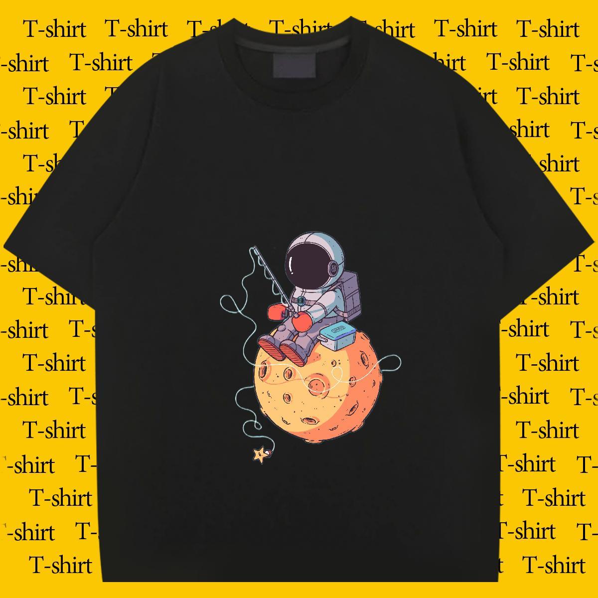 Free Shipping T-Shirts Top Tees 230g Pure Cotton Street Casual Loose Fit Cartoon Printing L-4XL Breathable Short Sleeve Tshirt for Man Woman