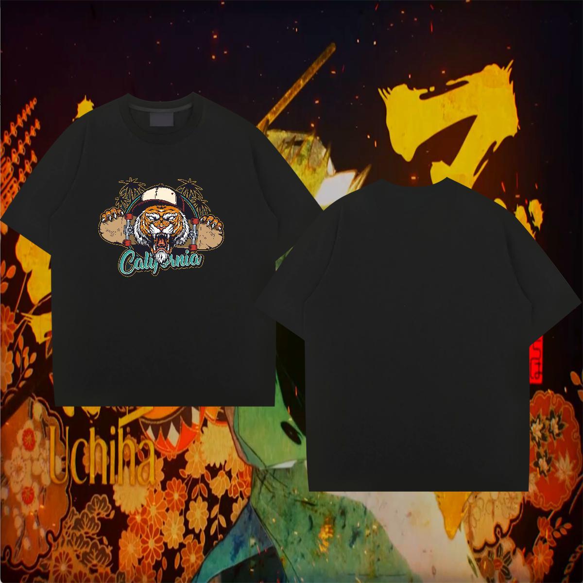 Casual New T-Shirts 230g Pure Cotton tiger Street Wear Tees Shirts O-Neck Short Sleeve Comfortable Tshirts Oversized