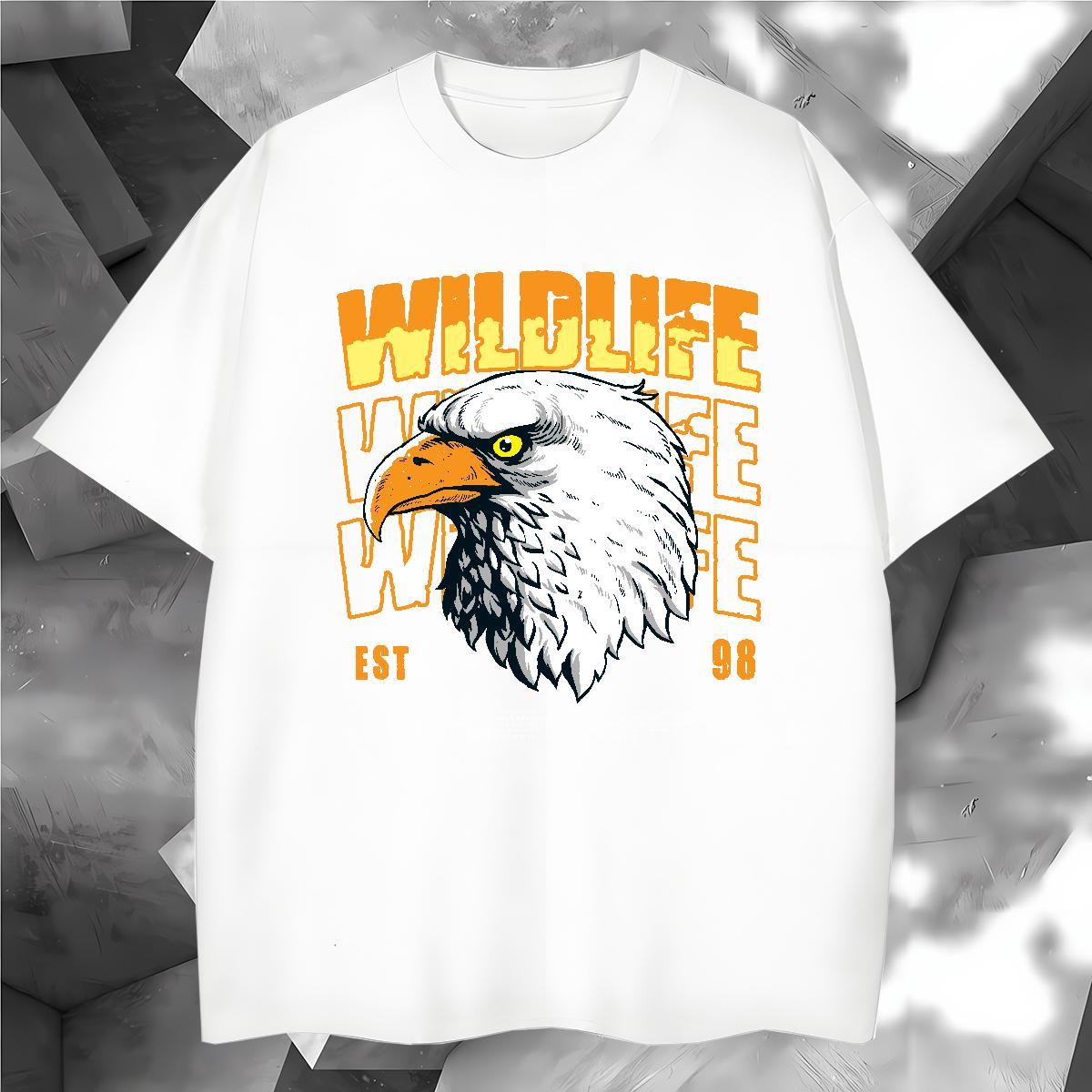 Man T Shirts 100% Cotton 230g eagle Street Crew Neck Breathable Anime Print Men Tshirts Fashion Design Designer Clothings