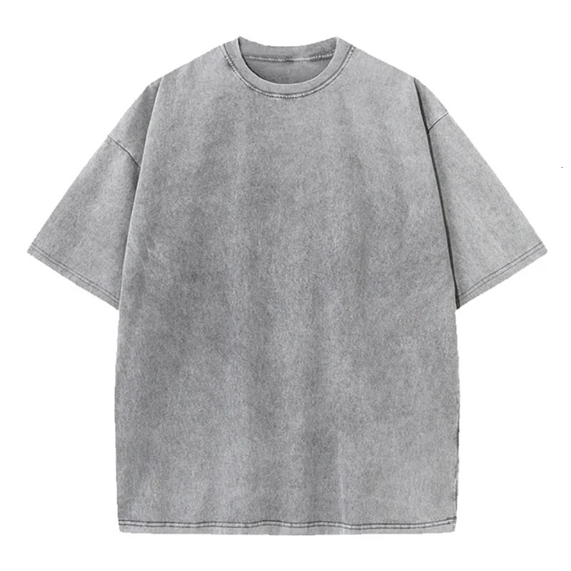 Mens Washed Vintage T-Shirts Street Hip Hop Retro Punk T Shirt women Harajuku Casual Cotton Short Sleeve Acid Wash TShirts top 240812