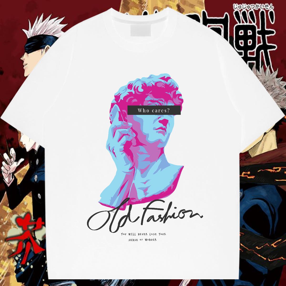 New T Shirt For Man 230g Cotton Statue of David Casual Beach Clothings Breathable Short Sleeve Comfortable Mens Tshirts Graphic