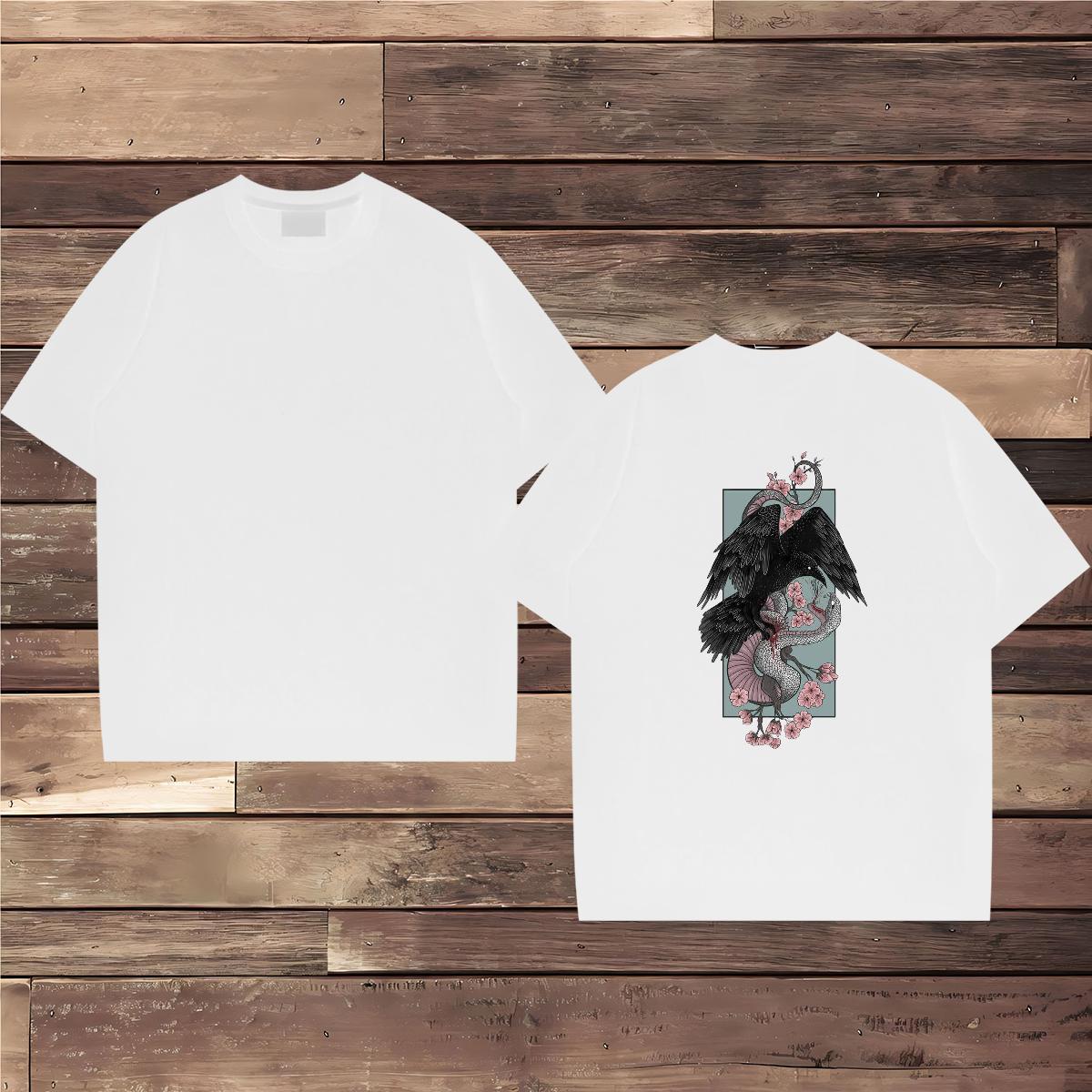 Free Shipping T Shirts Men 100% Cotton 230g eagle Hip Hop Polos Breathable Short Sleeve Designer Men Tshirts Plus Size Custom