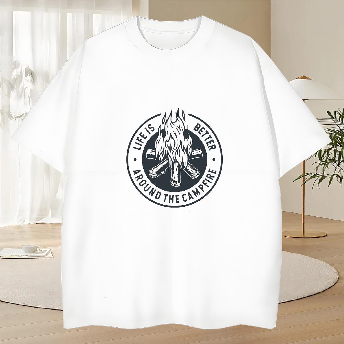 Loose Men Tees 230g Cotton Hip Hop letter Custom Print Plus Size Breathable Soft 2024 Summer T-Shirts for Men Tees Shirts