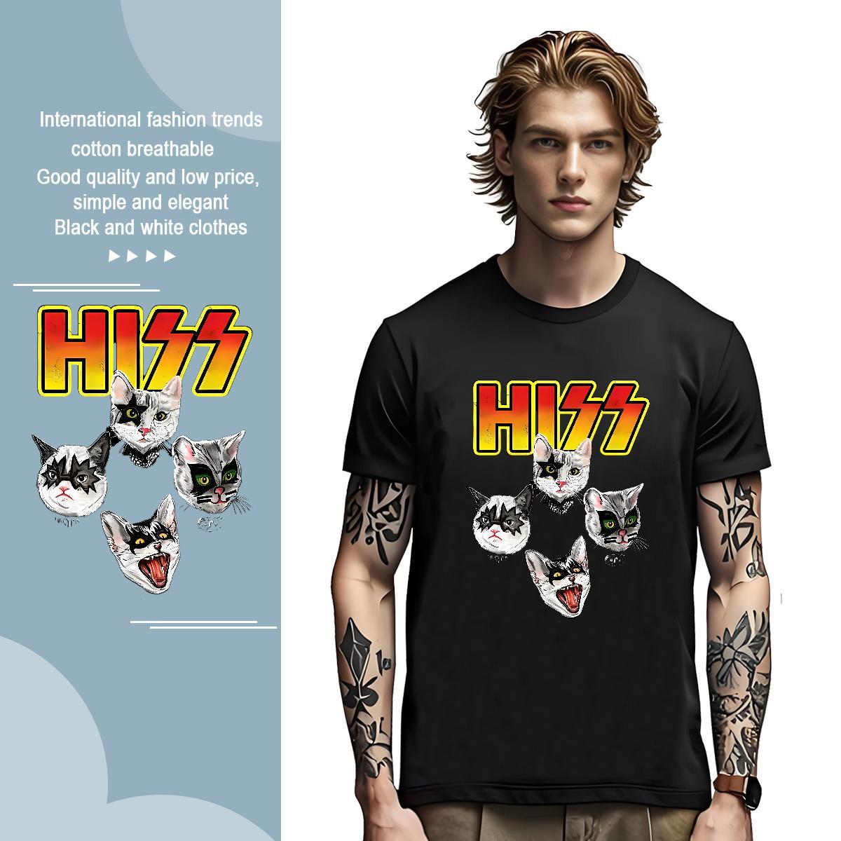 TOP Quality Tshirt for Man Woman 100% Cotton 230g cat Men T Shirts Casual Daily Wear Breathable Short Sleeve Oversized 3XL 4XL DIY Top Tees