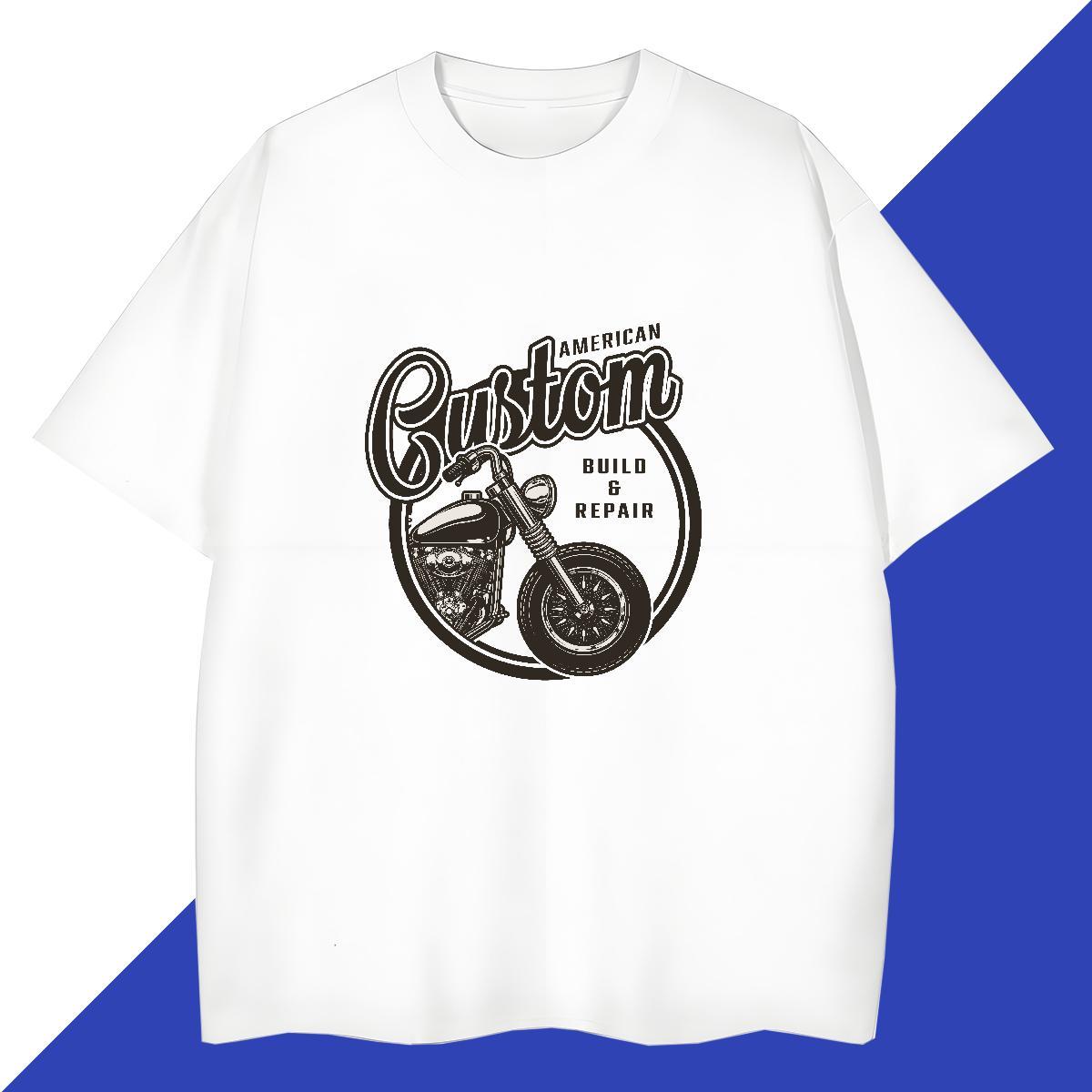 Cool Mens Tshirts 230g Cotton Casual Daily Wear Motorcycle Custom Printing Pure Cotton Fashion Casual T Shirts Men Tops Tees