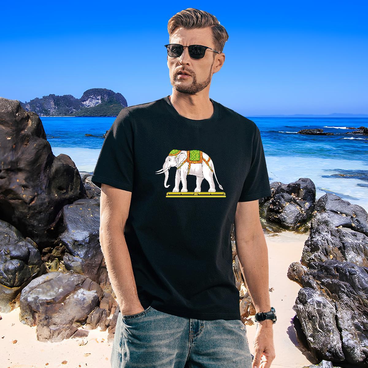 Loose Tshirt for Man Woman 100% Cotton 230g elephant T-Shirts for Men Street Wear Breathable Short Sleeve Asian Size Fashion Designer Tops Shirt