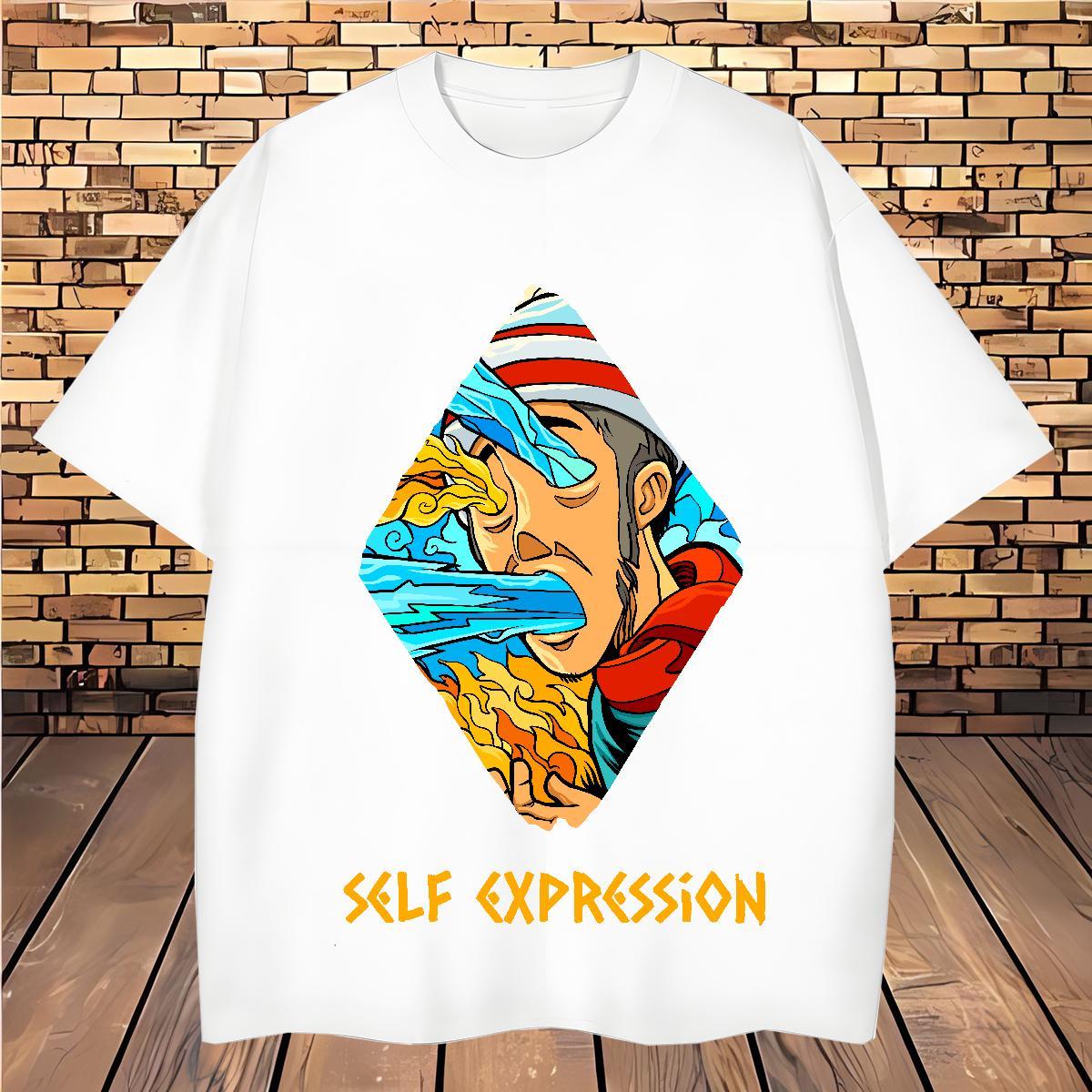 Men T Shirts 230g Pure Cotton portrait Hip Hop Breathable Soft Custom Print Plus Size Men Tees 2024 DIY Loose Fit Tops