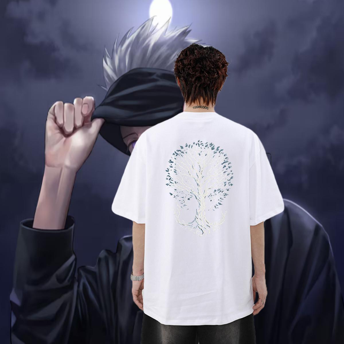 Factory Direct T Shirts Men 230g Cotton tree Casual Top Tees Breathable Short Sleeve Free Shipping Men Tshirts DIY