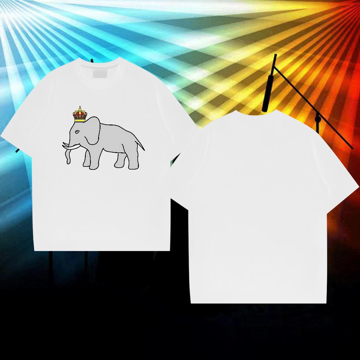 Fashion Design T Shirts Men 230g 100% Cotton elephant Street Wear Tees Breathable Soft Popular Men Tees Cartoon Print