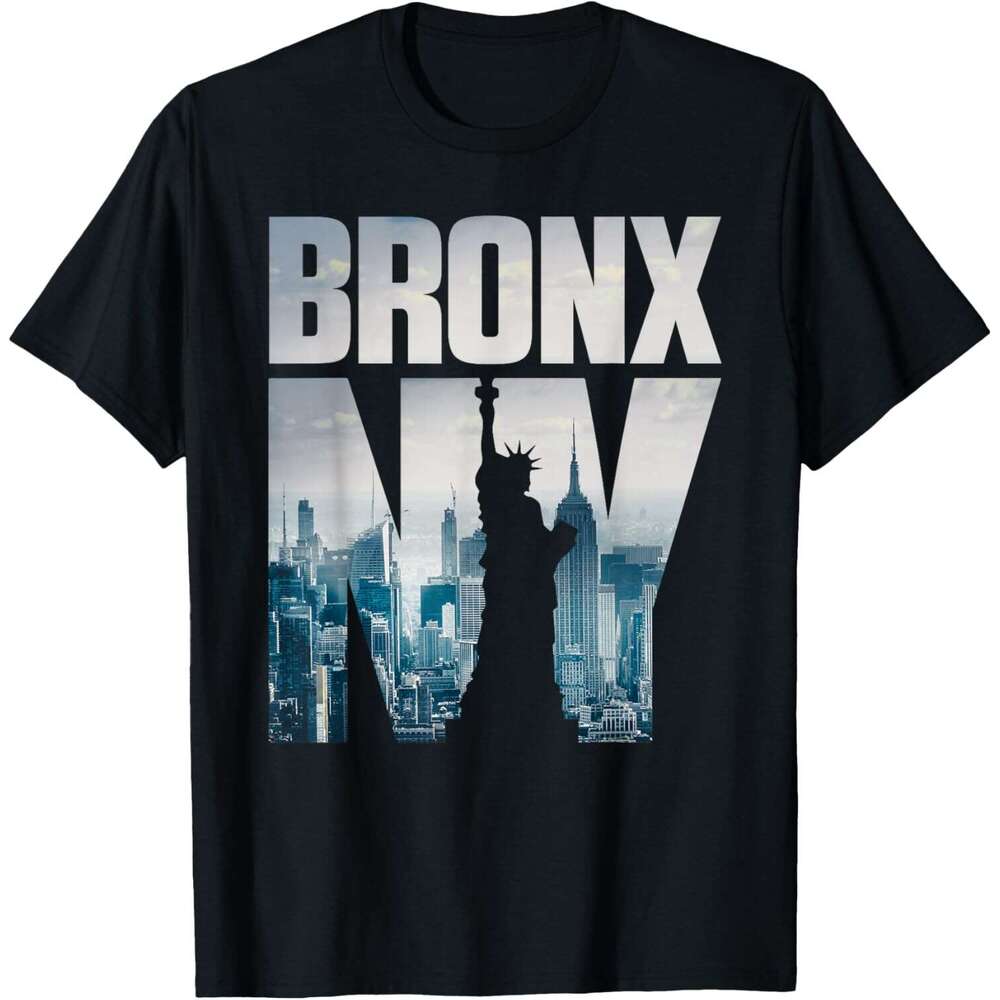 T shirt Mens Bronx NYC New York City Skyline Illustration Graphic Design T-Shirt shirts tshirt graphic tee Casual tops summer clothes Short sleeve Fre