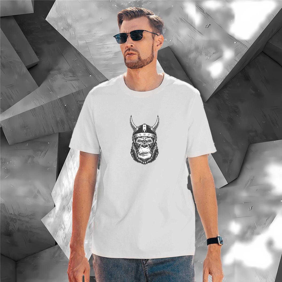 Mens T Shirts 230g 100% Cotton chimpanzee Hip Hop Street O-Neck Short Sleeve DIY Anime Men Tops Tees 2024 New Cool Design Clothes