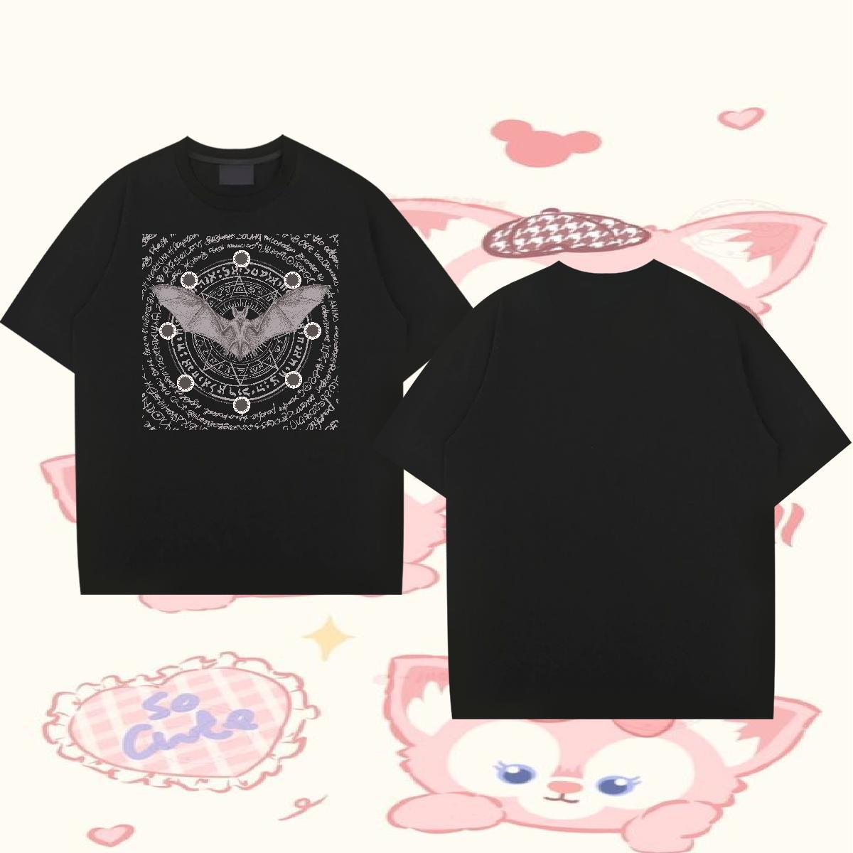 Custom Mens T Shirts 230g Pure Cotton bat Casual Tops Tees Breathable Comfortable Men Tees DIY