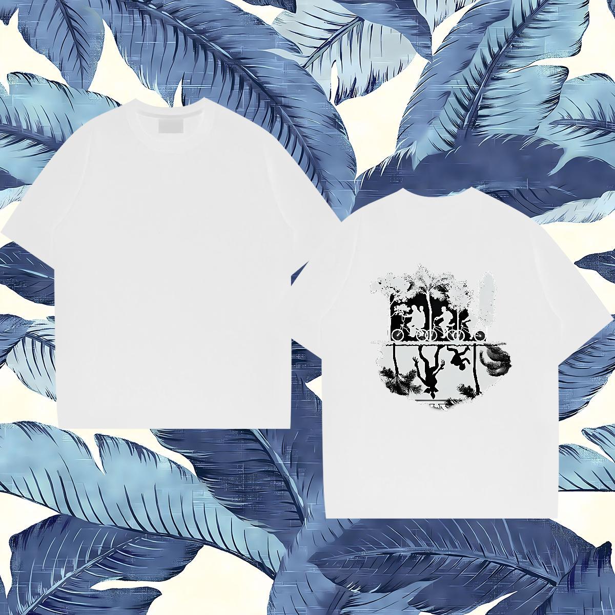 Free Shipping T Shirts Men 230g Pure Cotton tree Sports Casual Clothes Crew Neck Breathable Designer Mens Tshirts White Plus Size