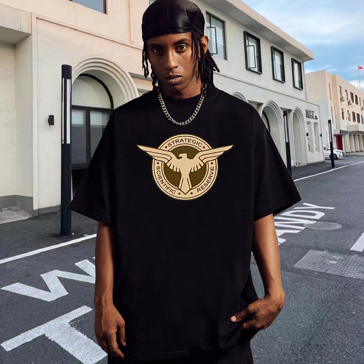 Wholesale Mens Tshirts 230g 100% Cotton Street eagle DIY Anime Breathable Crew Neck Casual New T Shirt For Man Tops Tees