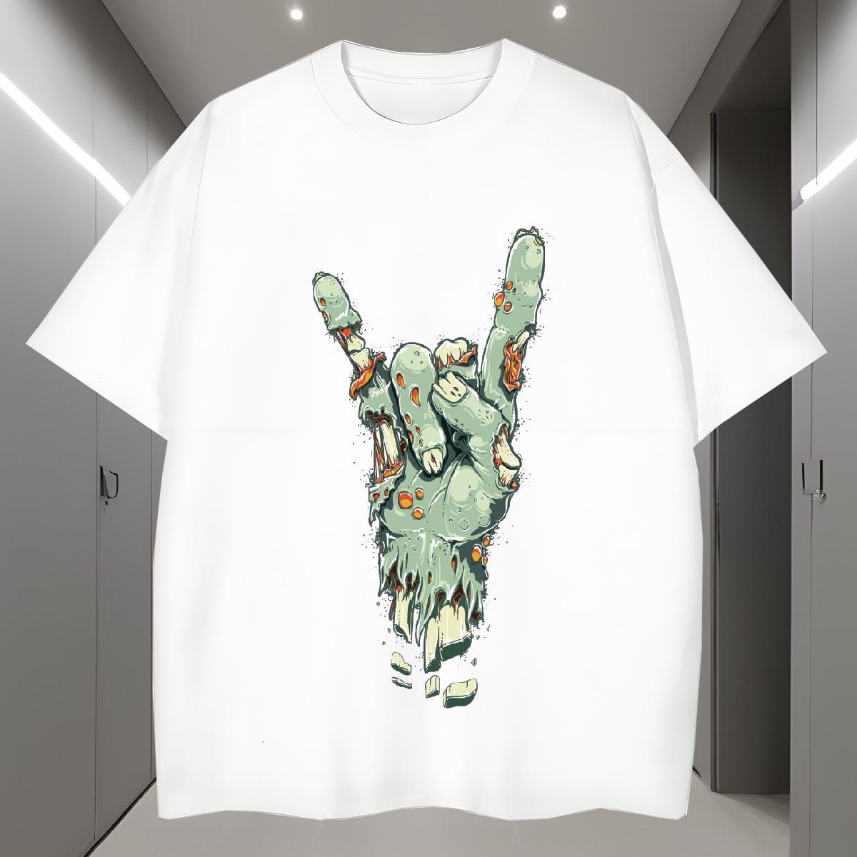 Men T Shirts 230g Pure Cotton hands High Street Hip Hop Breathable Short Sleeve DIY Anime Tshirts Free Shipping Designer Wear