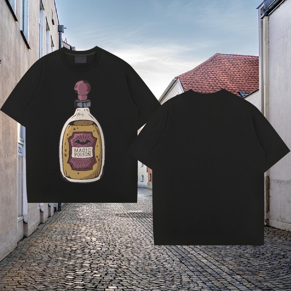 DIY Customized Mens T Shirts 230g Cotton bottle Sport Tee Shirt Breathable Cool Design Men Clothes T-Shirt Cartoon Printing L-4XL