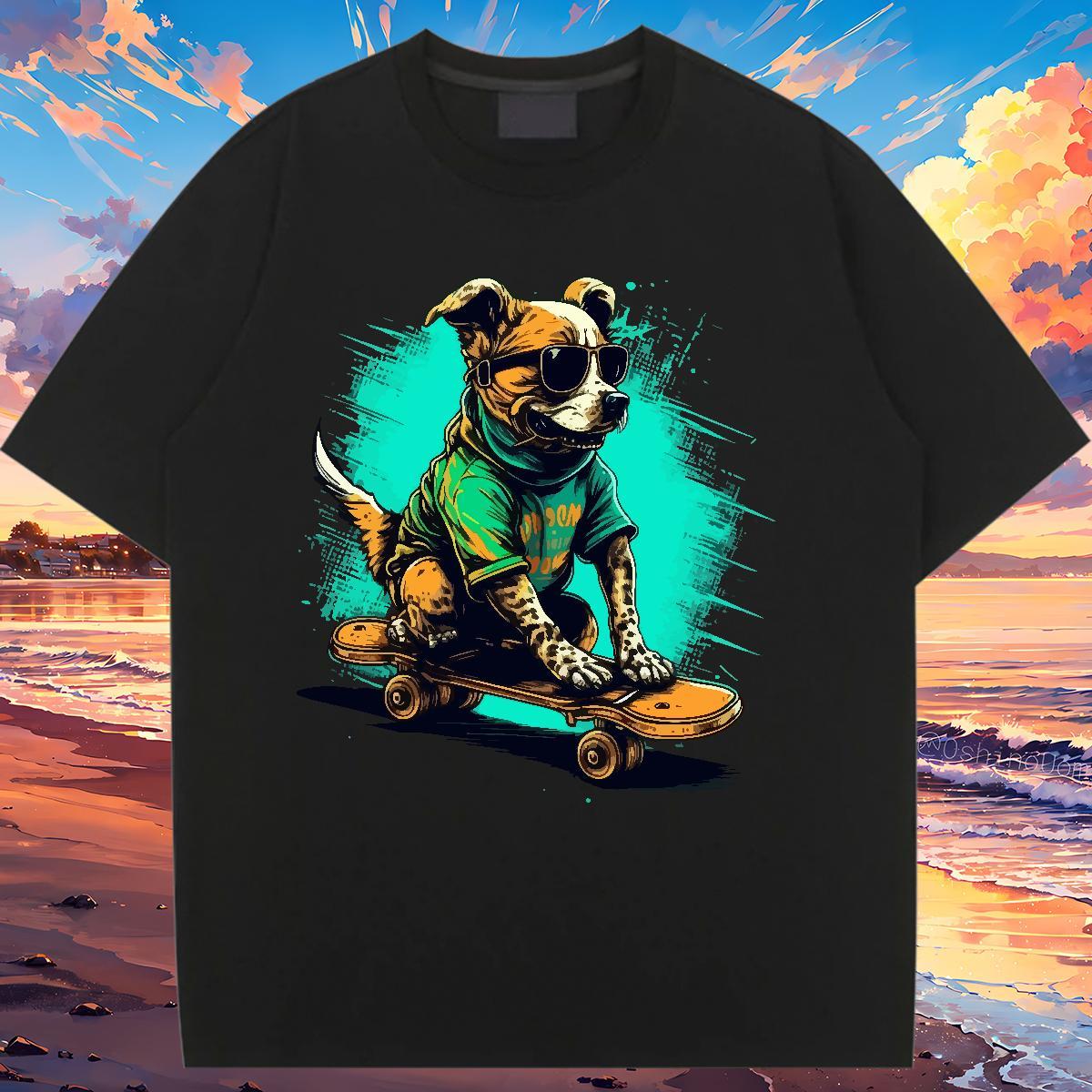 Soft Women T Shirts Crew Neck Breathable Womens Tshirts Plus Size Cartoon dog Sport 100% Cotton 230g Factory Direct Tee Shirt