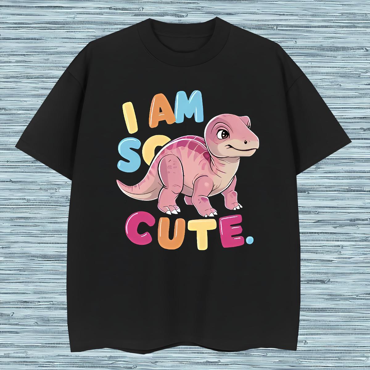 Men T Shirts 230g 100% Cotton dinosaur Outdoor Short Sleeve Soft Plus Size Cartoon Tshirt for Man Woman Fashion Casual Cool Design Top Tees