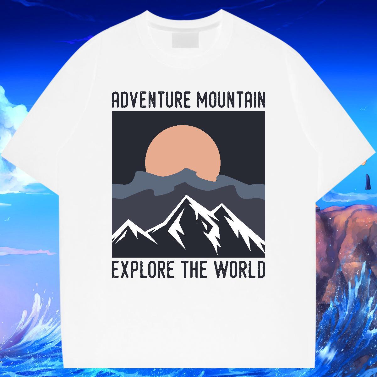 Wholesale Couples T Shirts 230g Cotton Anime Printing Street mountains Cartoon Printing L-4XL Short Sleeve Soft DIY T Shirt For Man Clothes