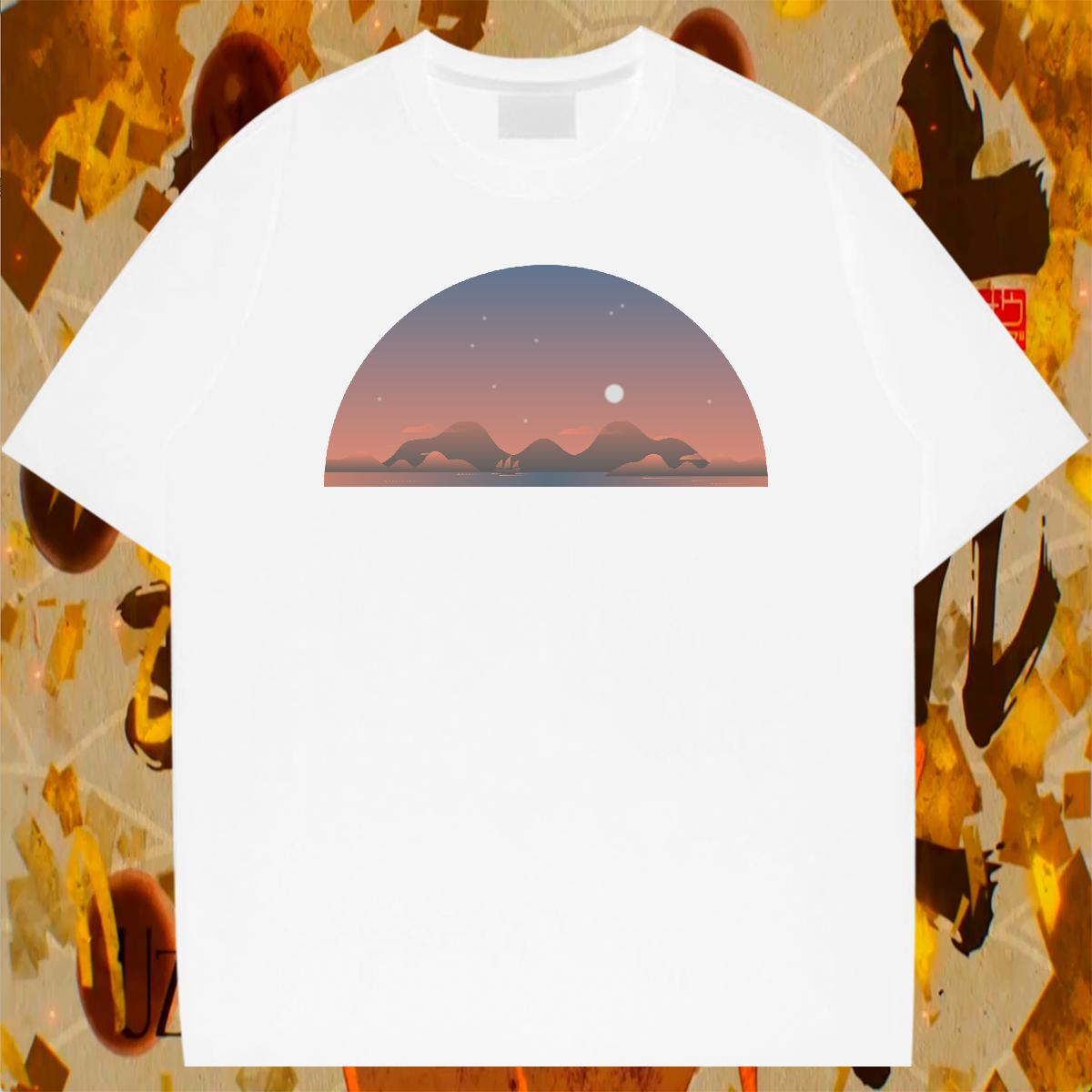 Classic Men Clothes T-Shirt 230g Pure Cotton Street wear Hip Hop sky Customized Print Round Neck Short Sleeve DIY Customized Man T Shirts Tees