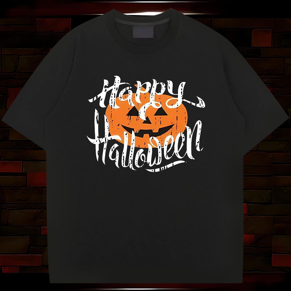 T-Shirts 100% Cotton 230g halloween Casual Short Sleeve Soft DIY Men Clothes T-Shirt Custom Cool Tees Shirts