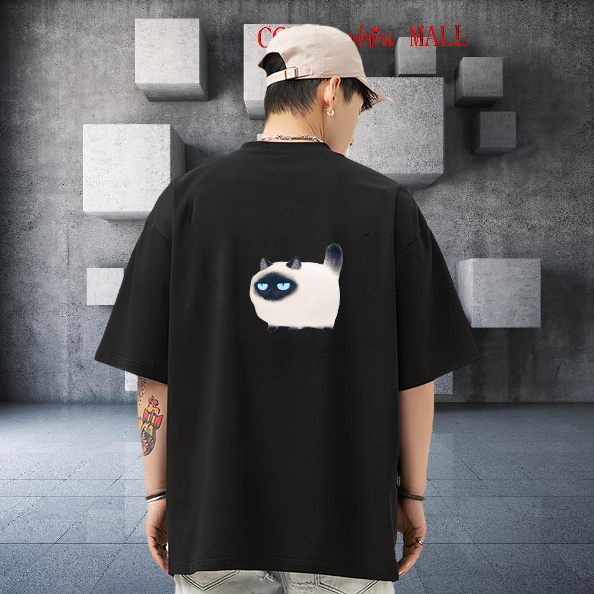 Designer Mens T Shirts 230g Cotton cute Street wear Hip Hop Tops Breathable Crew Neck Classic Men Clothes T-Shirt Asian Size