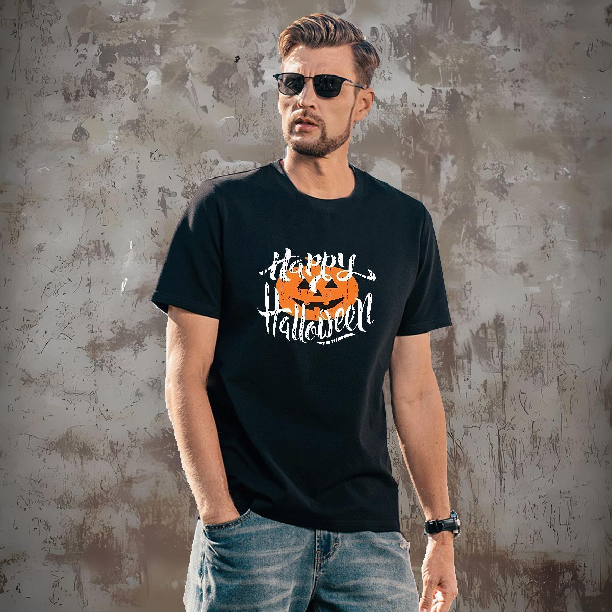 Comfortable Tshirts 230g Pure Cotton halloween T-Shirts Sport Breathable Short Sleeve White Plus Size Customized Tops Tees