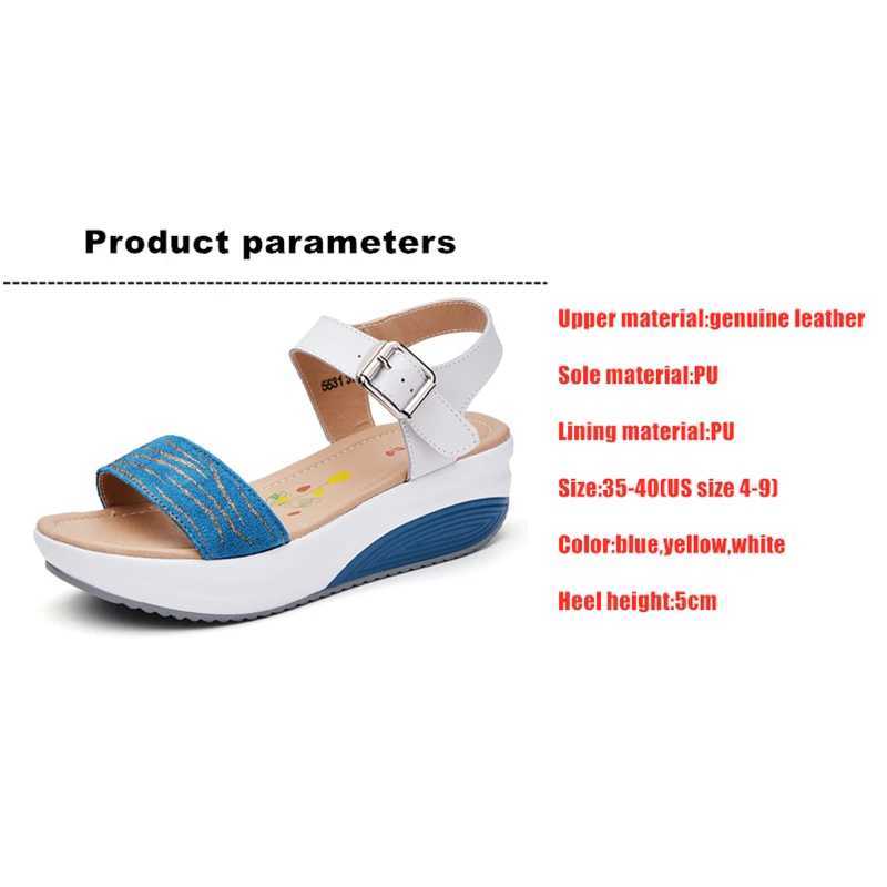 New Arrival WOIZGIC Womens Ladies Female Genuine Leather Shoes Platform Sandals High Heels Summer Cool Beach Flip Flop 35-40 CDBY-5531 T250218