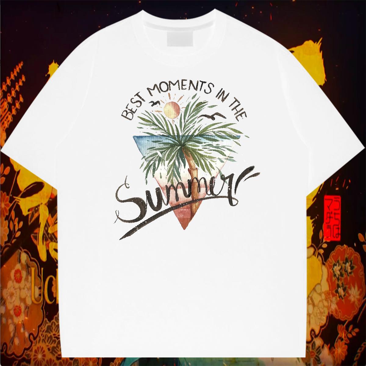 Fashion T-Shirts for Men 230g Pure Cotton tree Sports Casual Tees Shirts Short Sleeve Soft Brand Men Tees Custom Printing