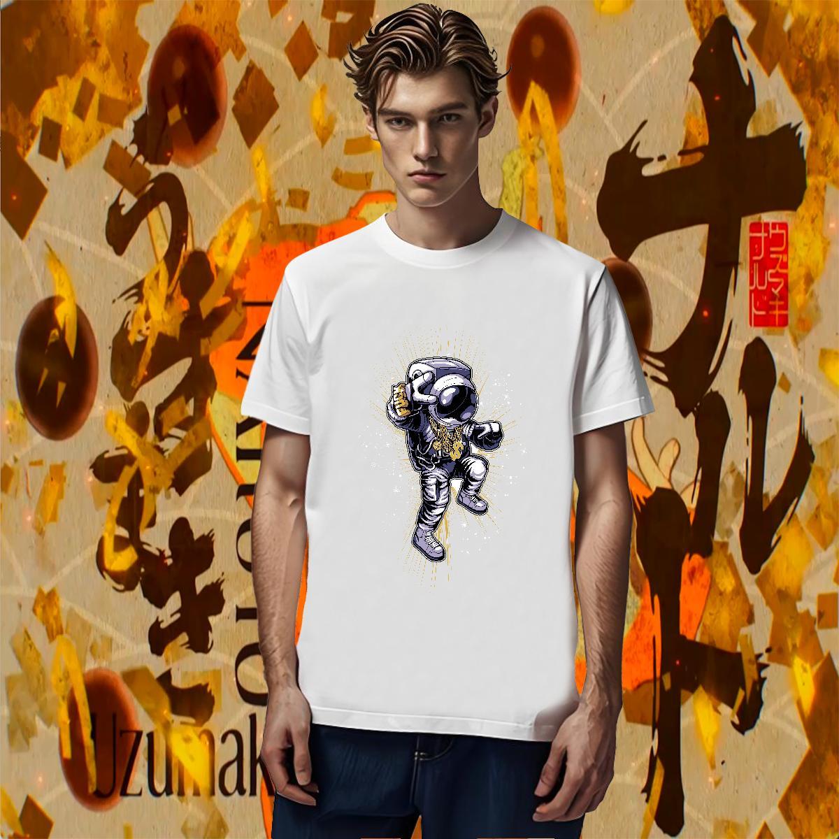 T shirt 230g Pure Cotton cosmonaut Sport Breathable Soft Custom Big Size Men Tops Tees Free Shipping Loose Wear