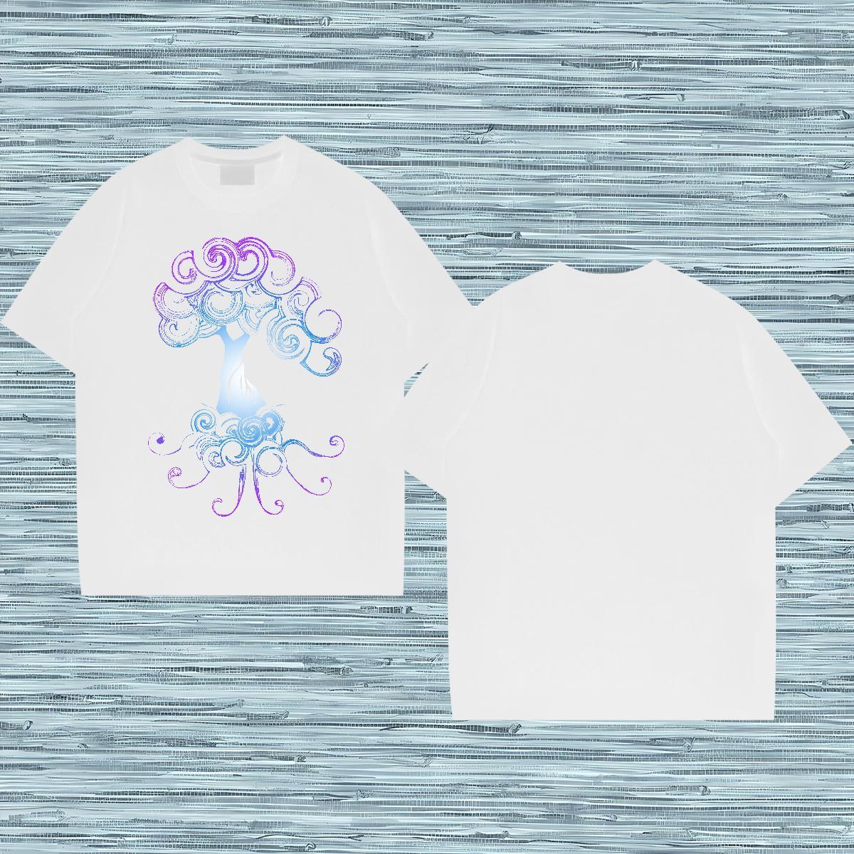 New Designer T Shirts Men 230g 100% Cotton tree Street Wear Tops Pure Cotton Loose Fit Men Tshirts Anime Print