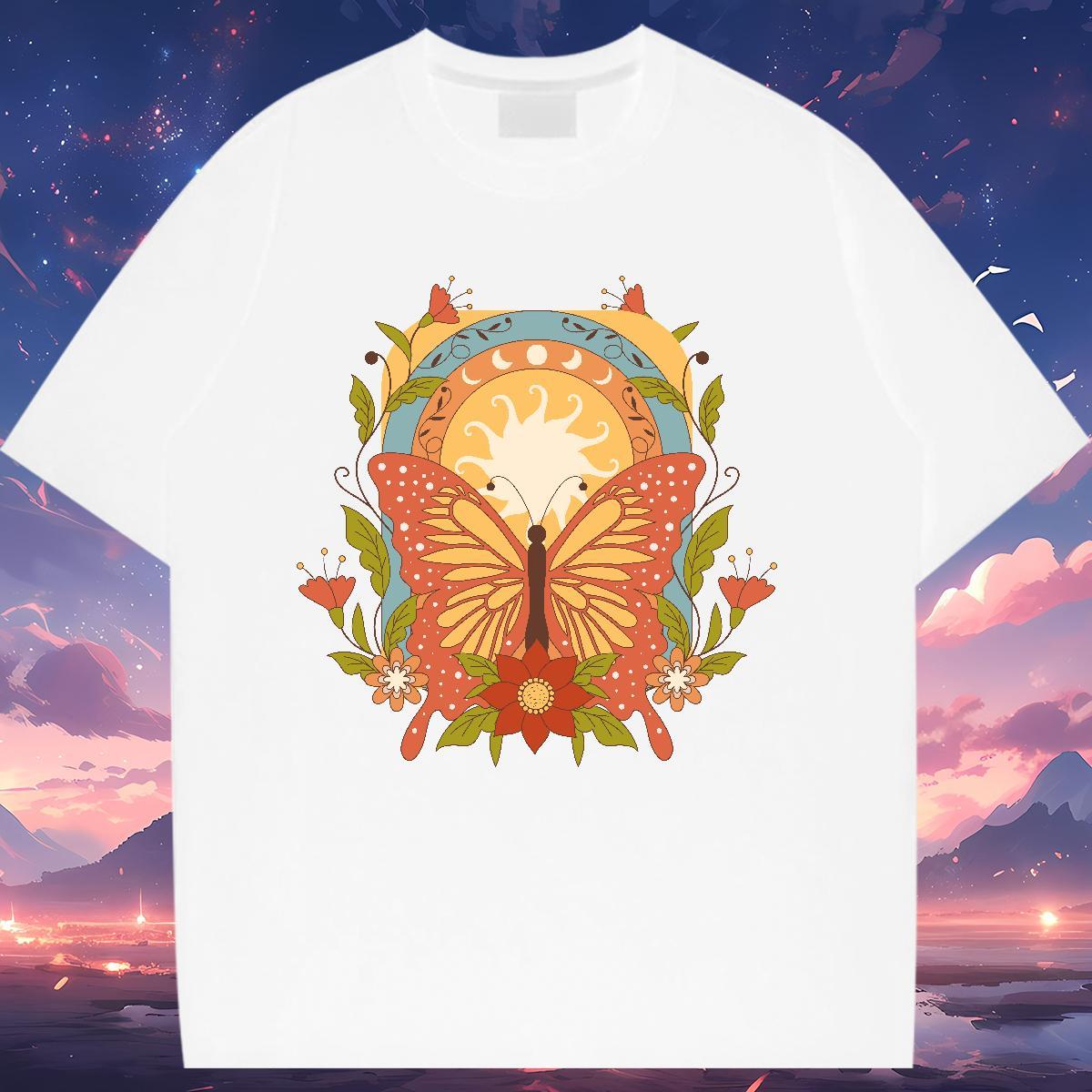 Brand T-Shirts for Women Comfortable Lady T shirt Plus Size Custom Butterfly Sports Casual 100% Cotton 230g Stylist Clothes Shirt