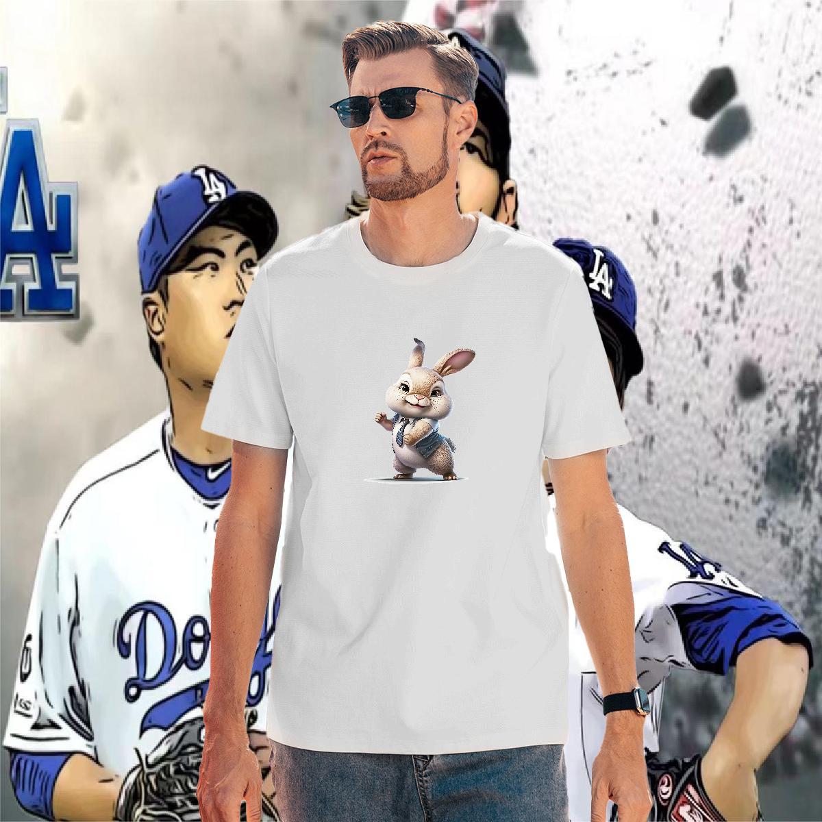 T-Shirts 230g Cotton rabbit Street wear Hip Hop Breathable Short Sleeve DIY Logo Oversized Tshirts Free Shipping High Quality Polos