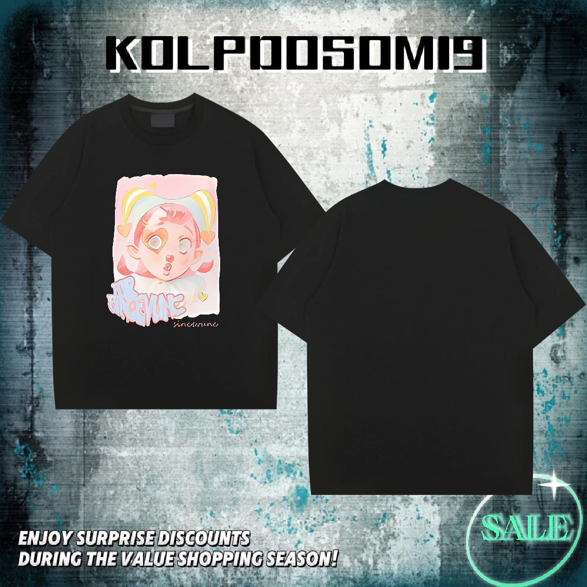 Brand Men Clothes T-Shirt 230g Cotton Outdoor letter Anime Print Breathable Crew Neck New Designer Mens T Shirts Tee Shirt