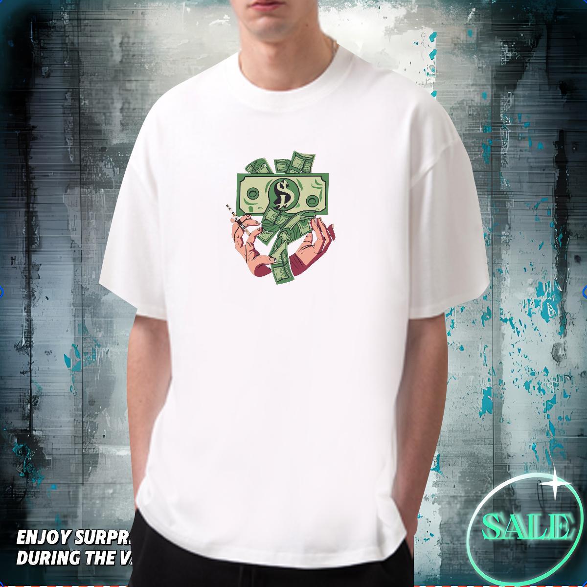 2024 New Mens T Shirts skull Wear 230g Cotton Casual Beach Brand Custom Printing Pure Cotton Couples T Shirts