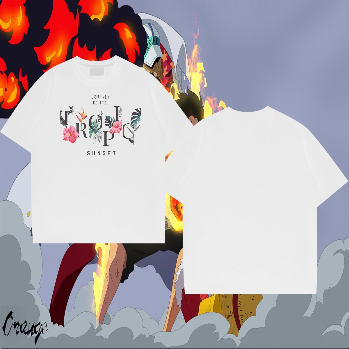 High Quality Tshirts 230g 100% Cotton Anime Printing Street flower Custom Big Size Breathable New Designer T-Shirts Tees Shirts