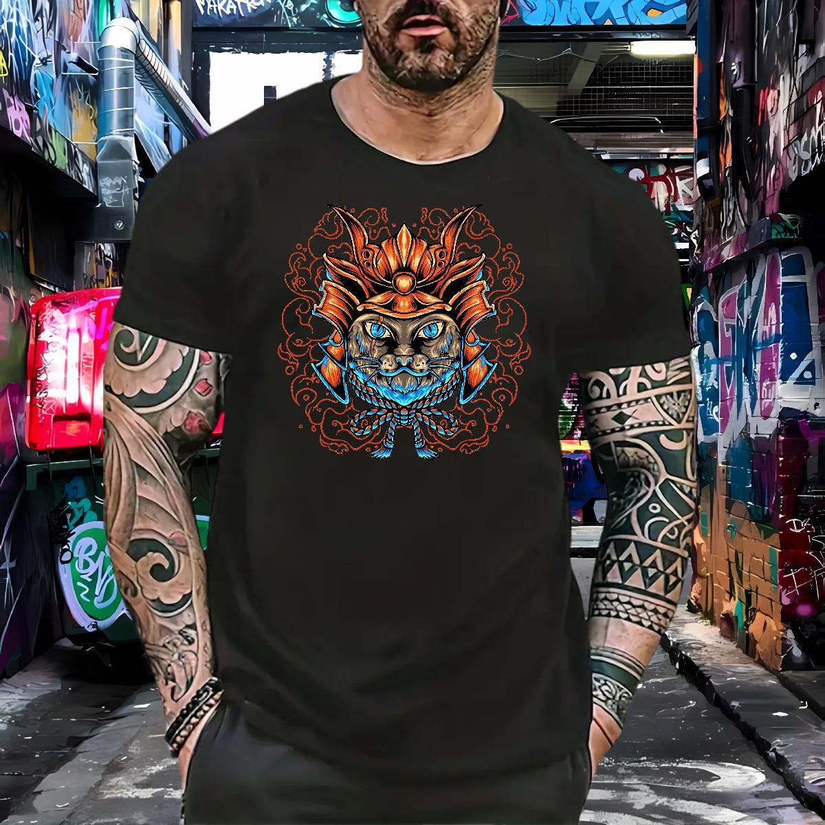 Designer Fashion Mens T Shirts 100% Cotton 230g cat High Street Hip Hop Polos Breathable Soft TOP Quality Mens Tshirts DIY Anime