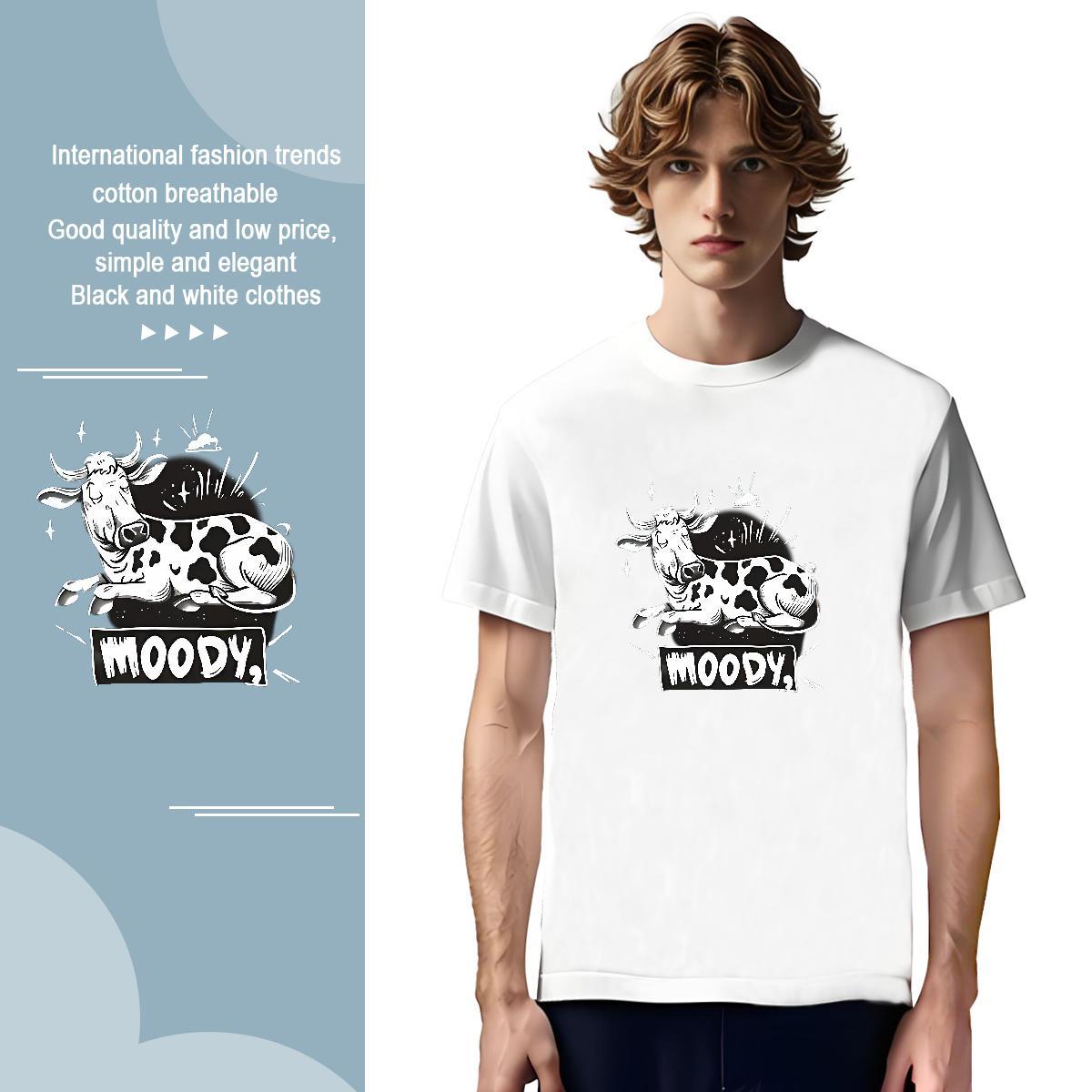 T shirt 100% Cotton 230g cow Summer Casual Breathable Short Sleeve Customized Men Clothes T-Shirt Fashion New Wholesale Tops