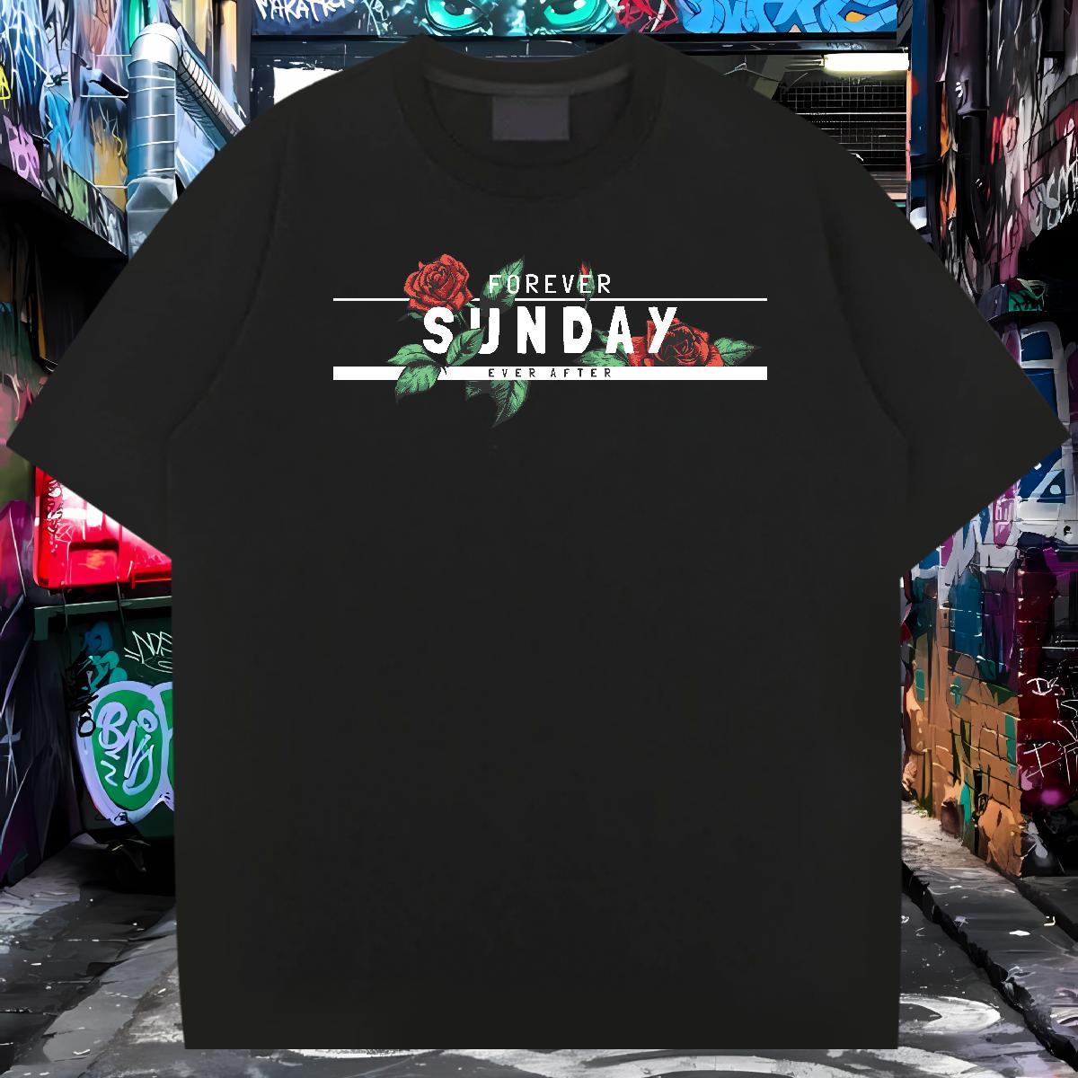 2024 DIY T-Shirts for Men 230g Cotton flower Hip Hop Street Tees Crew Neck Cool Tshirts Custom Cartoon