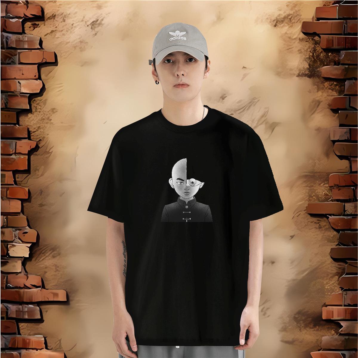 Mens T Shirts 230g Pure Cotton portrait High Street Hip Hop O Neck Short Sleeves Custom Print Oversized Men Tees Fashion Designer Unisex Polos