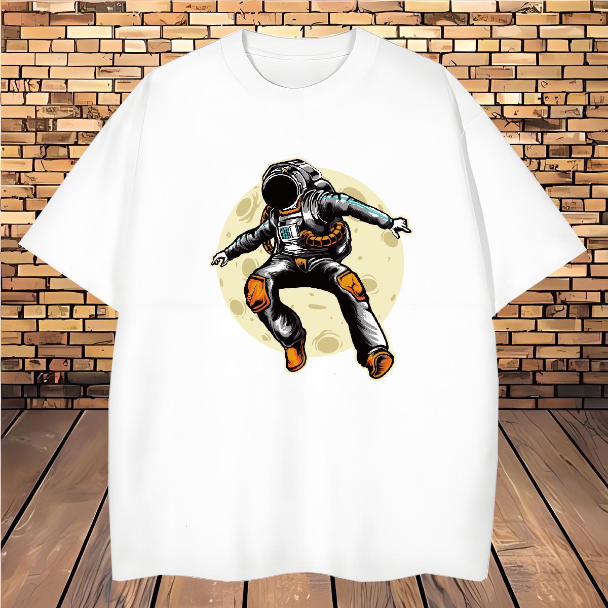 Mens T Shirts 230g Pure Cotton universe Outdoor Breathable Plus Size Cartoon Mens Tshirts DIY TOP Quality Top Tees