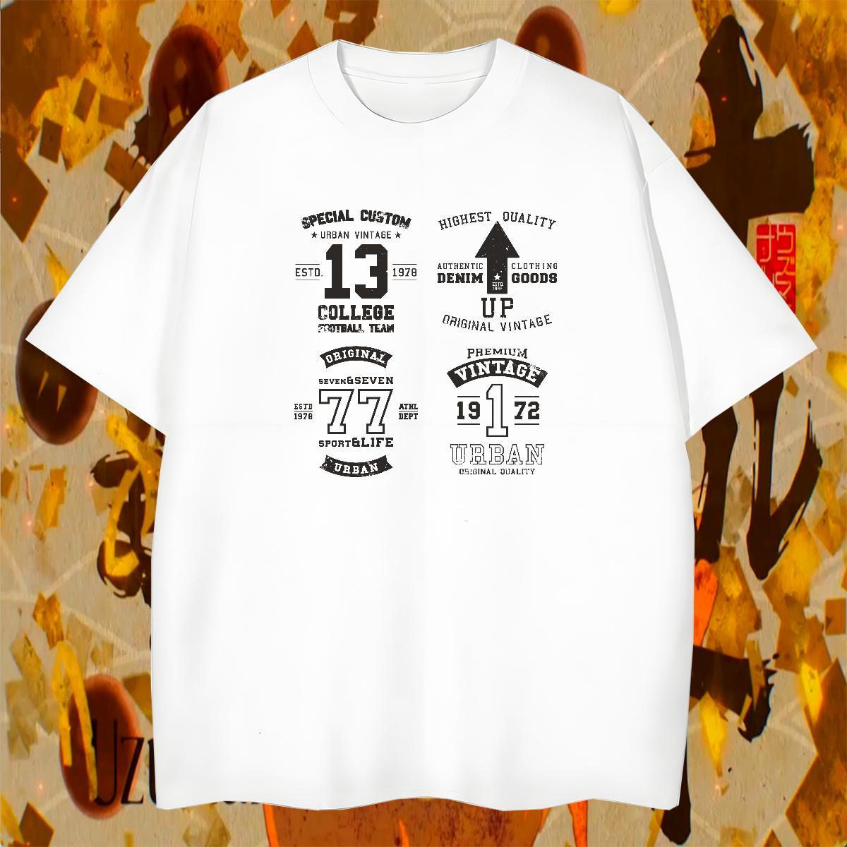 Cool Design Tshirt for Man Woman 230g Pure Cotton Sports Casual letter White Plus Size O-Neck Short Sleeve DIY Customized T shirt Tees