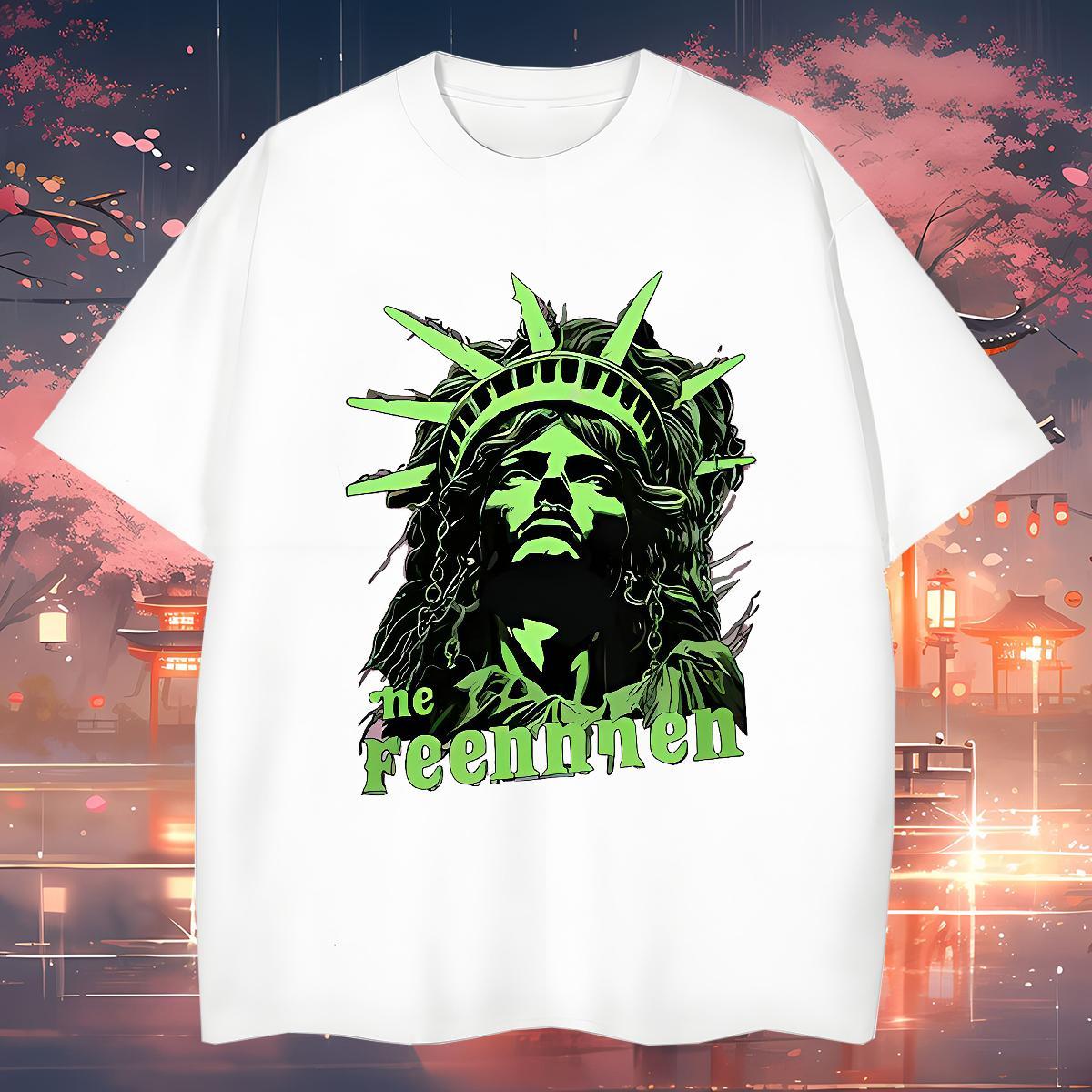 T-Shirts for Men 230g 100% Cotton portrait Daily Outfit Breathable Soft Cartoon Printing L-4XL Men Tshirts New Popular Wear