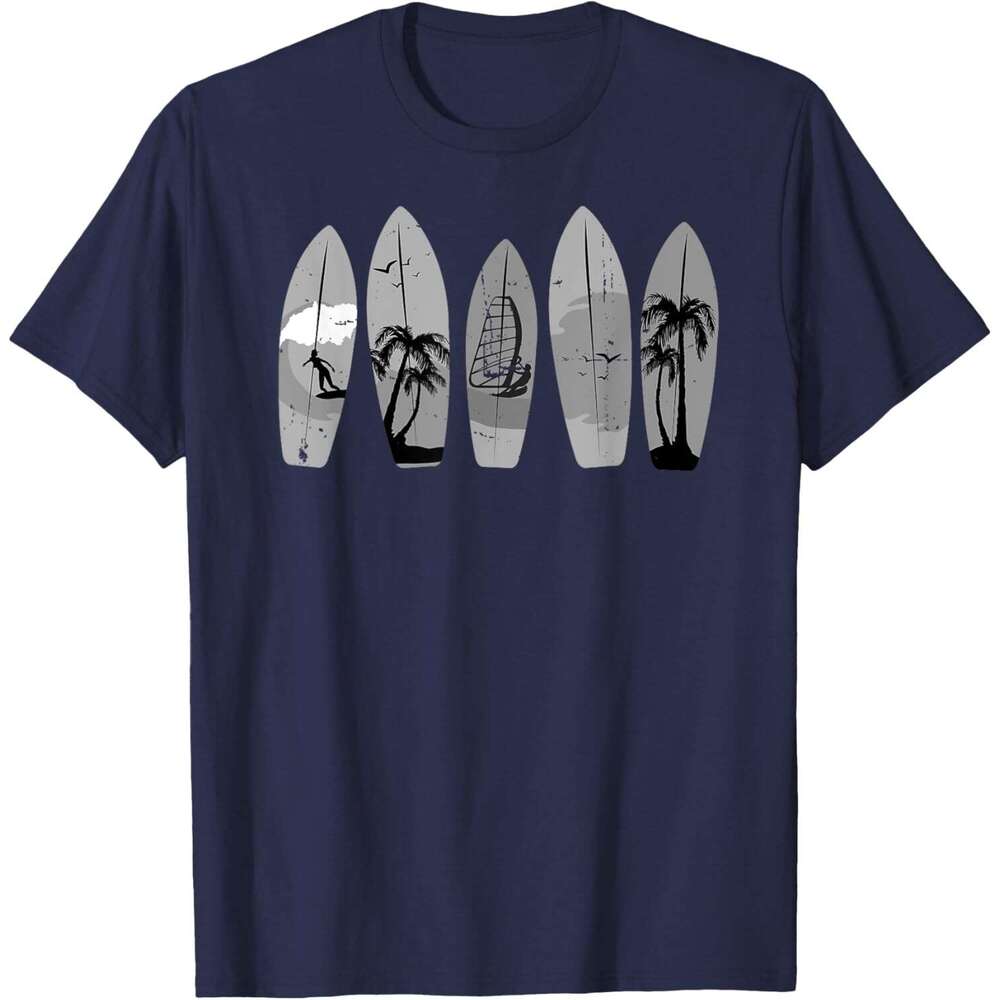 T shirt Mens Surfing Surfboard Vintage Classic Retro Surfboarder Surfer T-Shirt shirts tshirt graphic tee Casual tops summer clothes Short sleeve Free