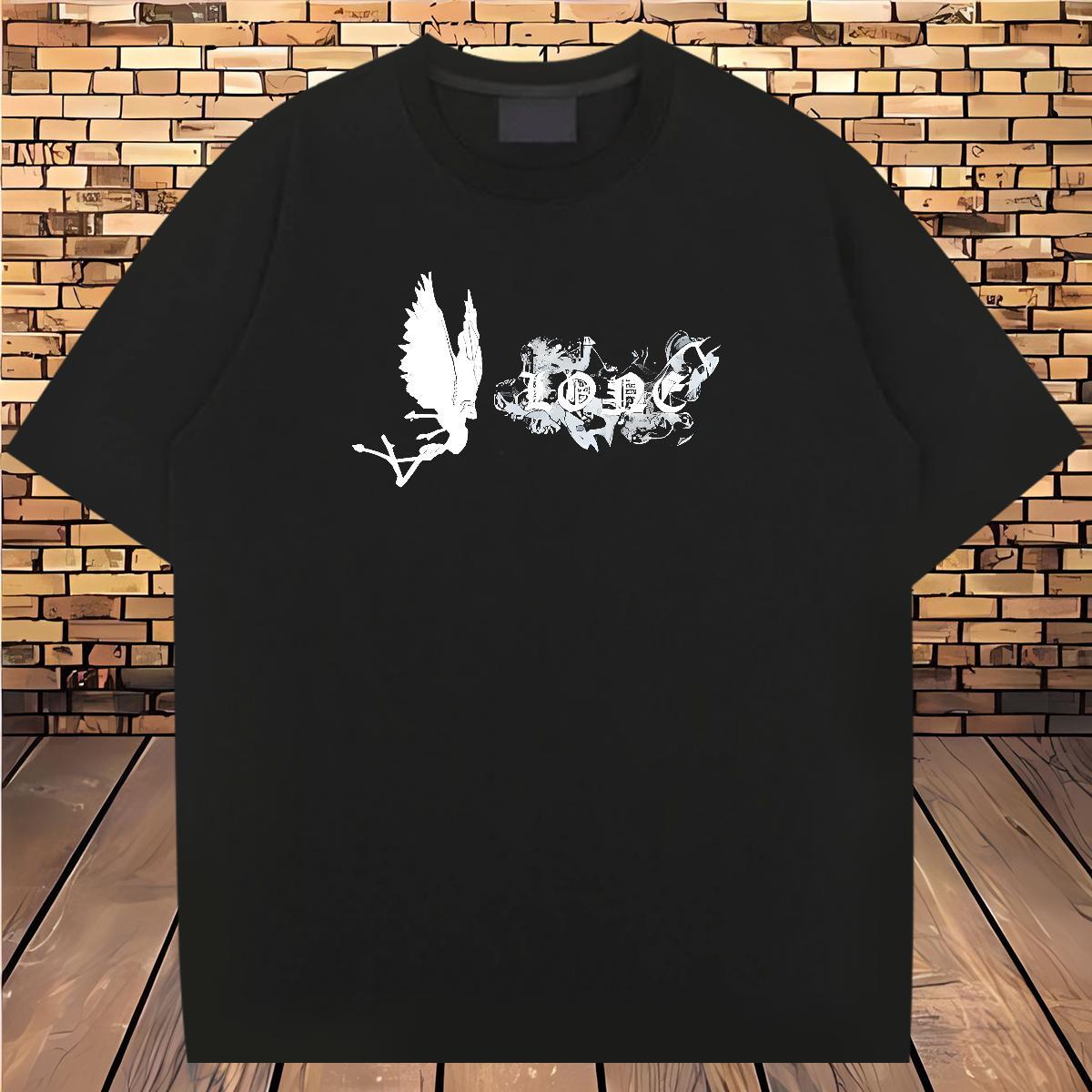 Factory Direct Mens T Shirts 230g Pure Cotton Butterfly Daily Wear Tees Breathable Soft Classic Men Tops Tees Customized
