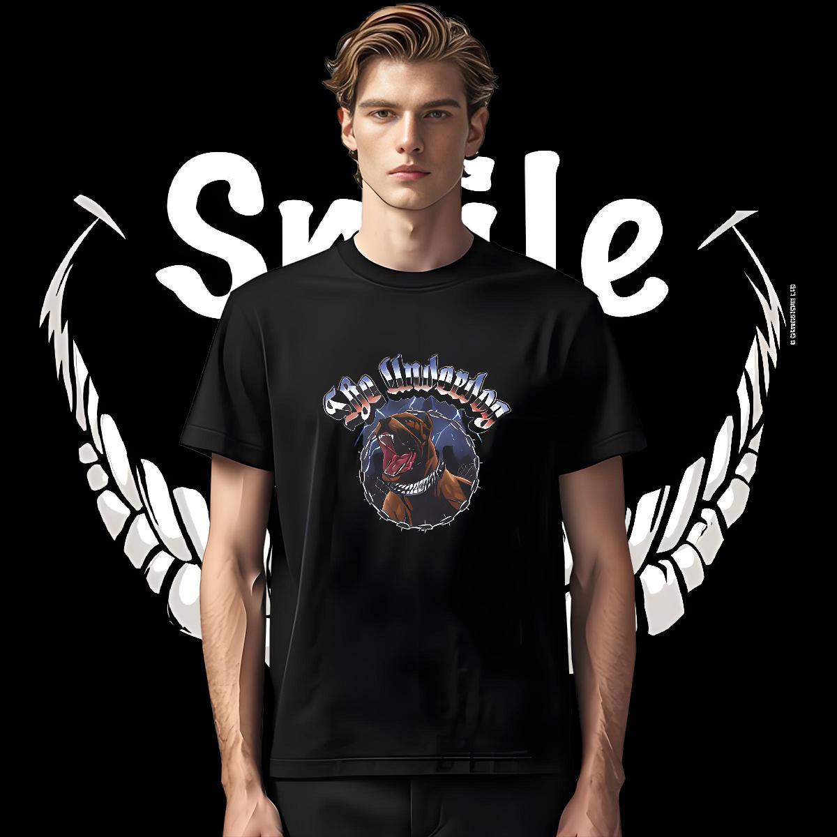 New Mens T Shirts 230g Cotton dog Spring Summer Tops Breathable Crew Neck Unisex Men Tees Cartoon Print